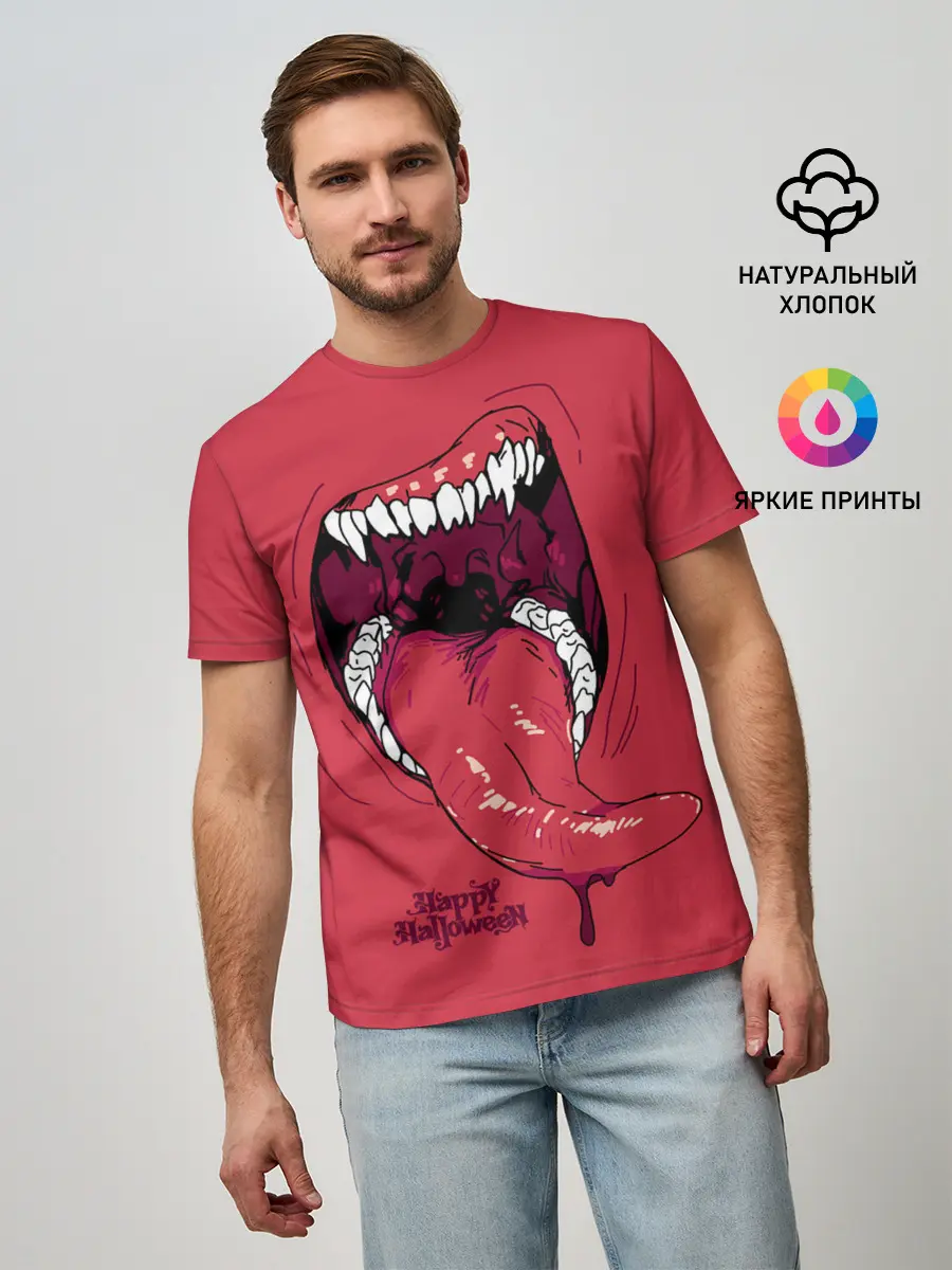 Мужская базовая футболка / Пасть красного хищника