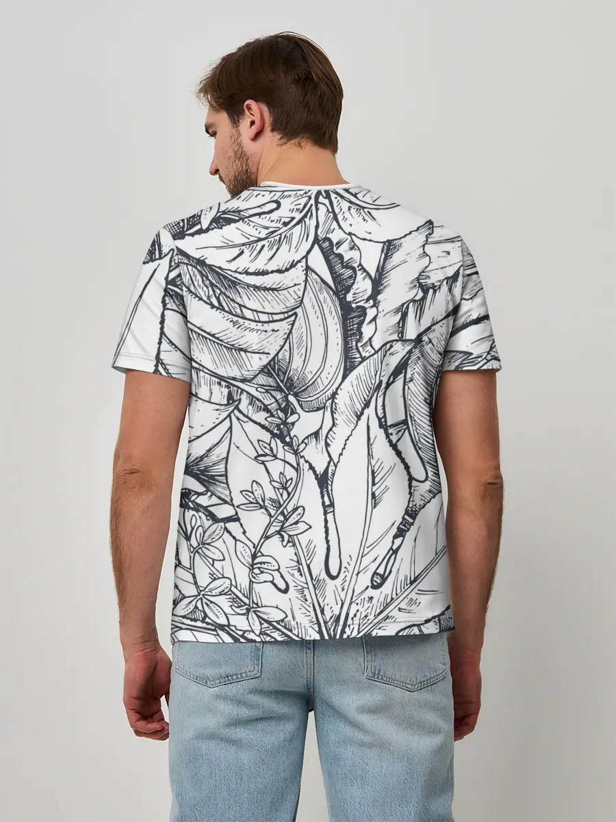 Мужская базовая футболка / Тропические листья