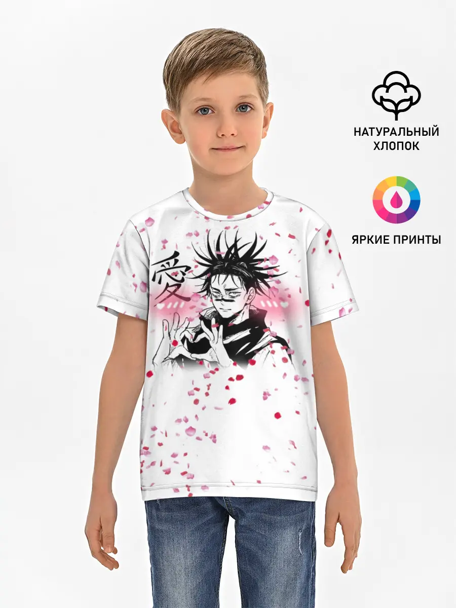 Детская базовая футболка / Манга Аниме Любовь Сердце