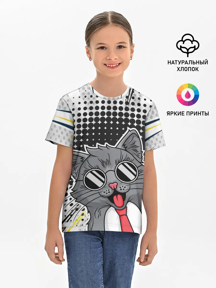 Детская базовая футболка / Кот