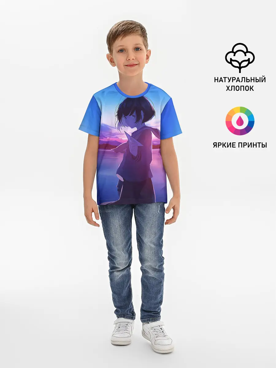 Детская базовая футболка / Anime Sunset