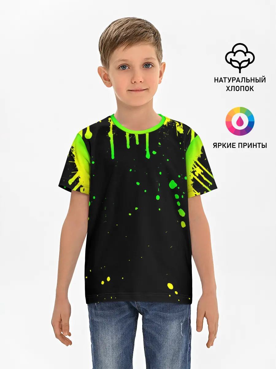 Детская базовая футболка / НЕОНОВЫЕ ПОДТЕКИ