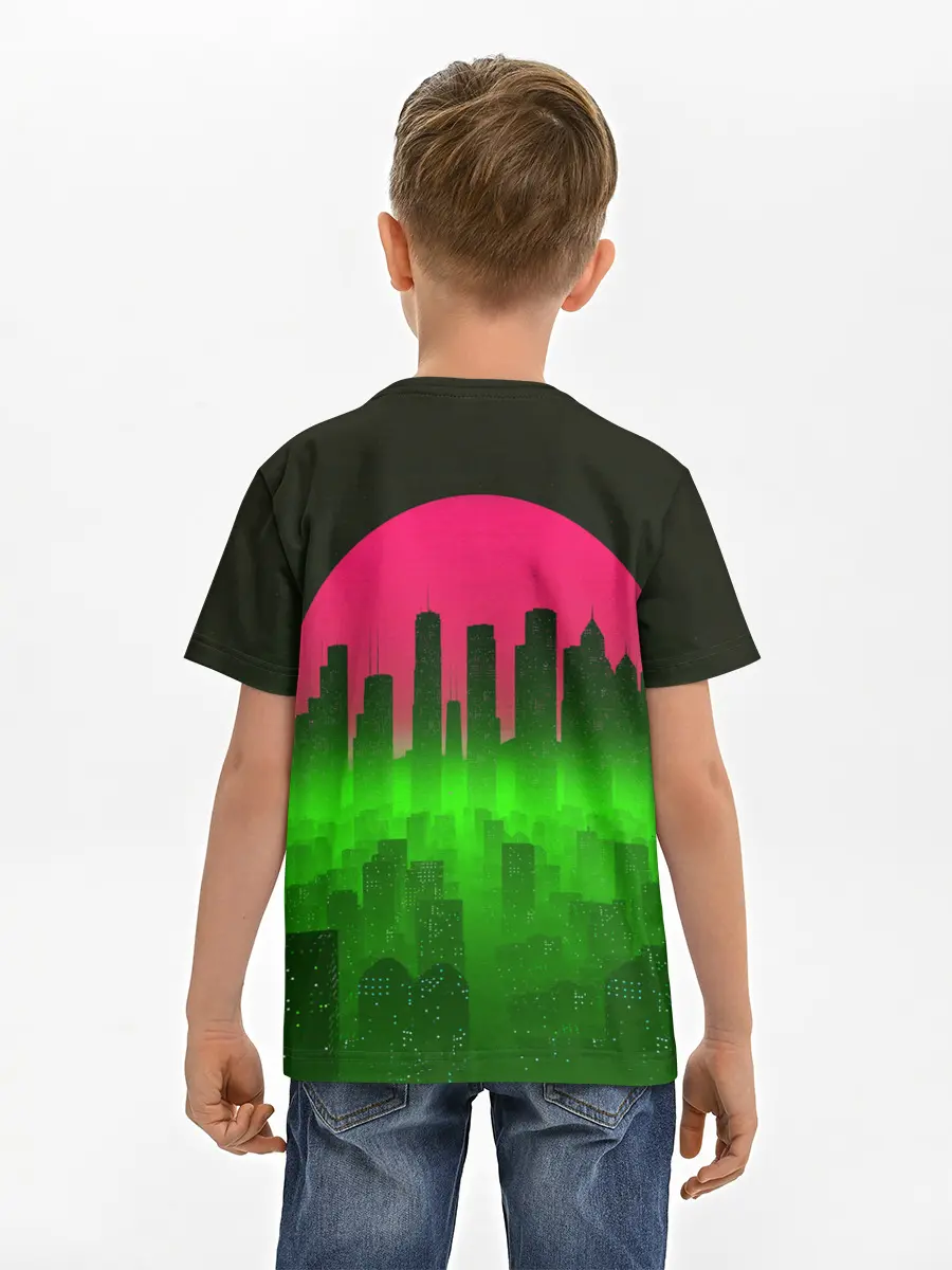 Детская базовая футболка / НЕОНОВЫЙ ГОРОД