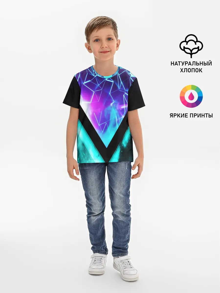 Детская базовая футболка / NEON GEOMETRY