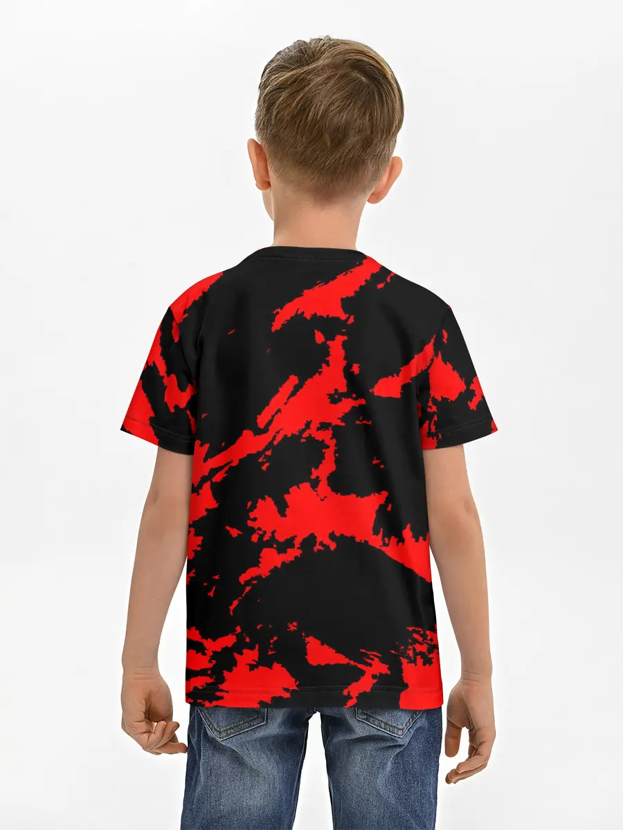 Детская базовая футболка / Красный на черном