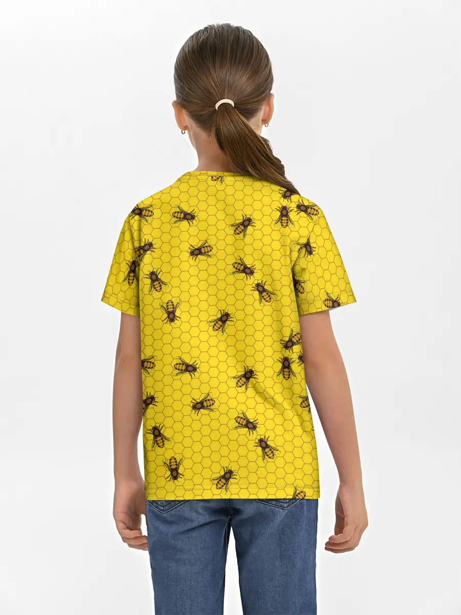 Детская базовая футболка / Пчелы в сотах