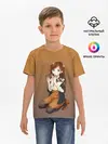 Детская базовая футболка / анимешная девочка очки офис