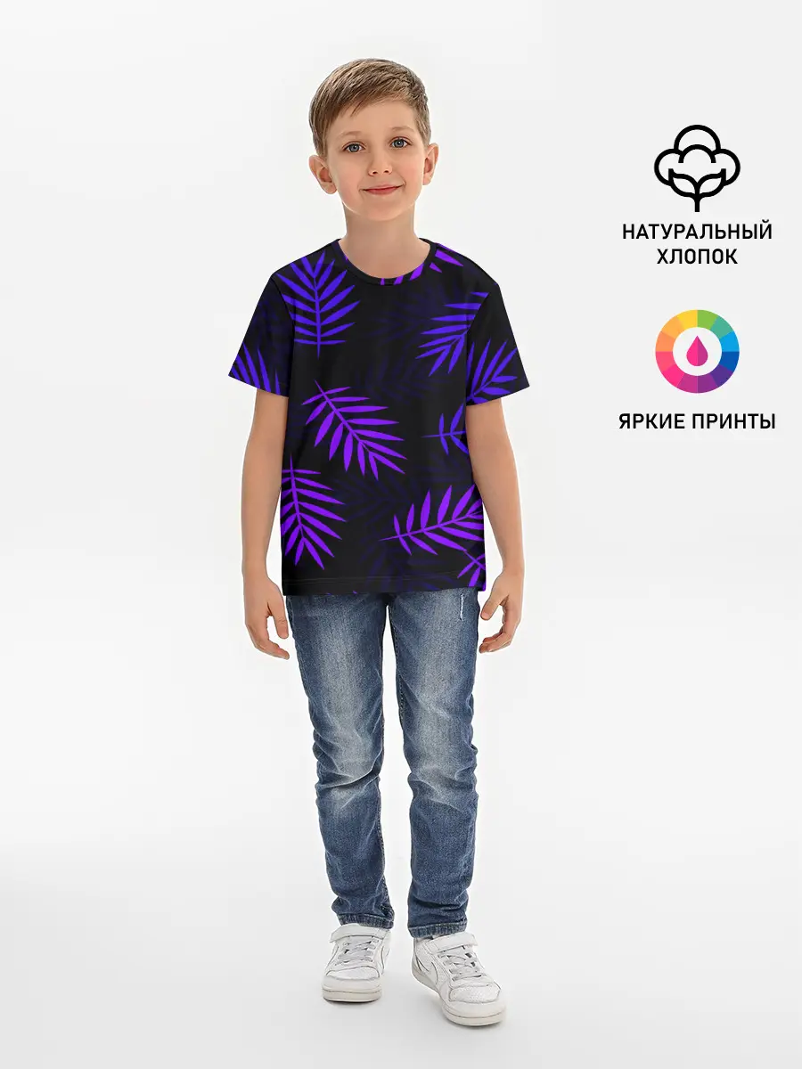 Детская базовая футболка / НЕОНОВЫЕ ТРОПИКИ