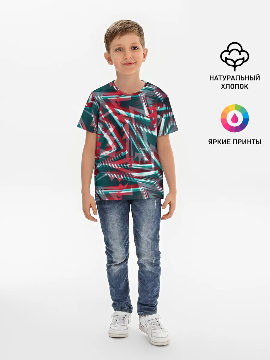 Детская базовая футболка / Glitch микс
