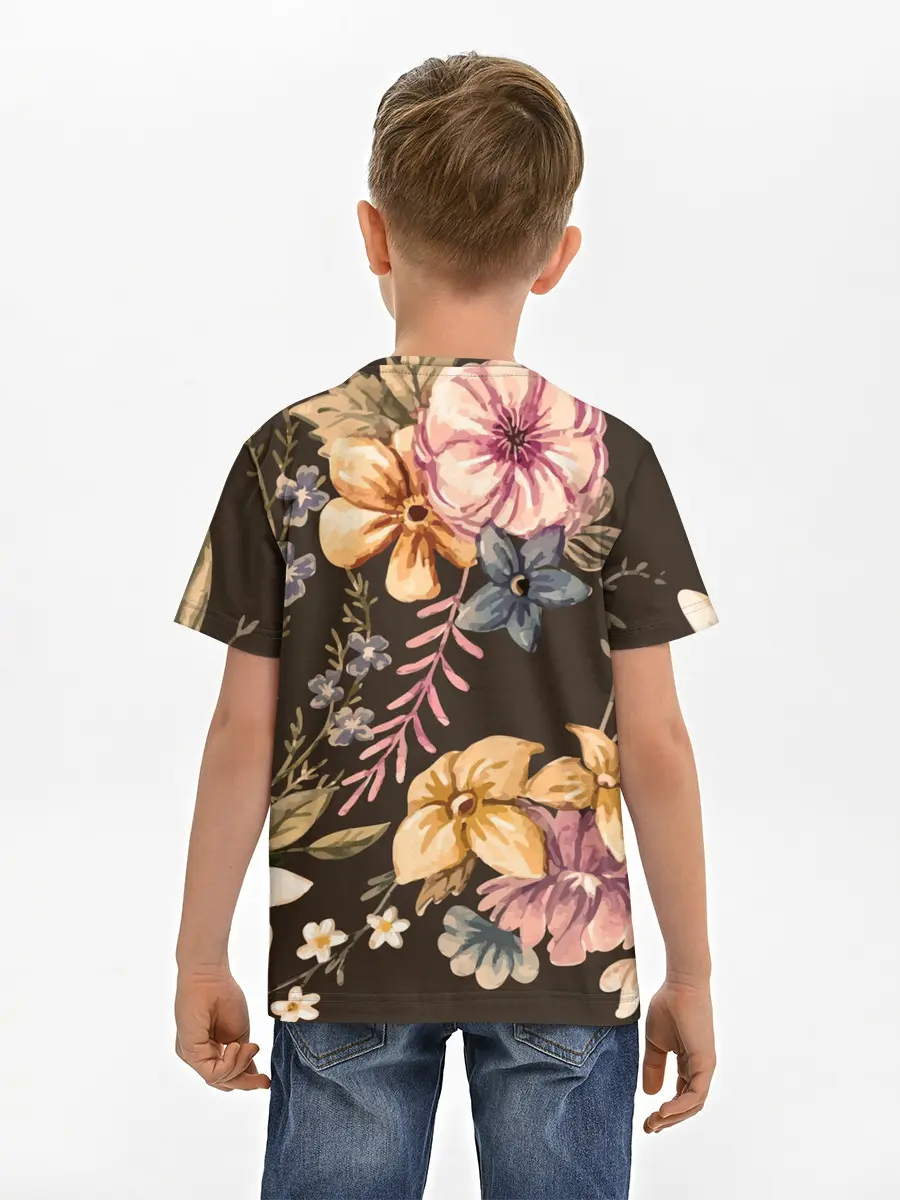 Детская базовая футболка / цветы