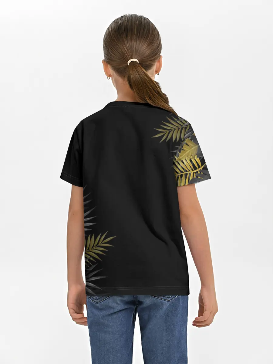 Детская базовая футболка / ЗОЛОТЫЕ БАБОЧКИ И ПАПОРОТНИК