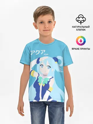 Детская базовая футболка / коносуба аква лого
