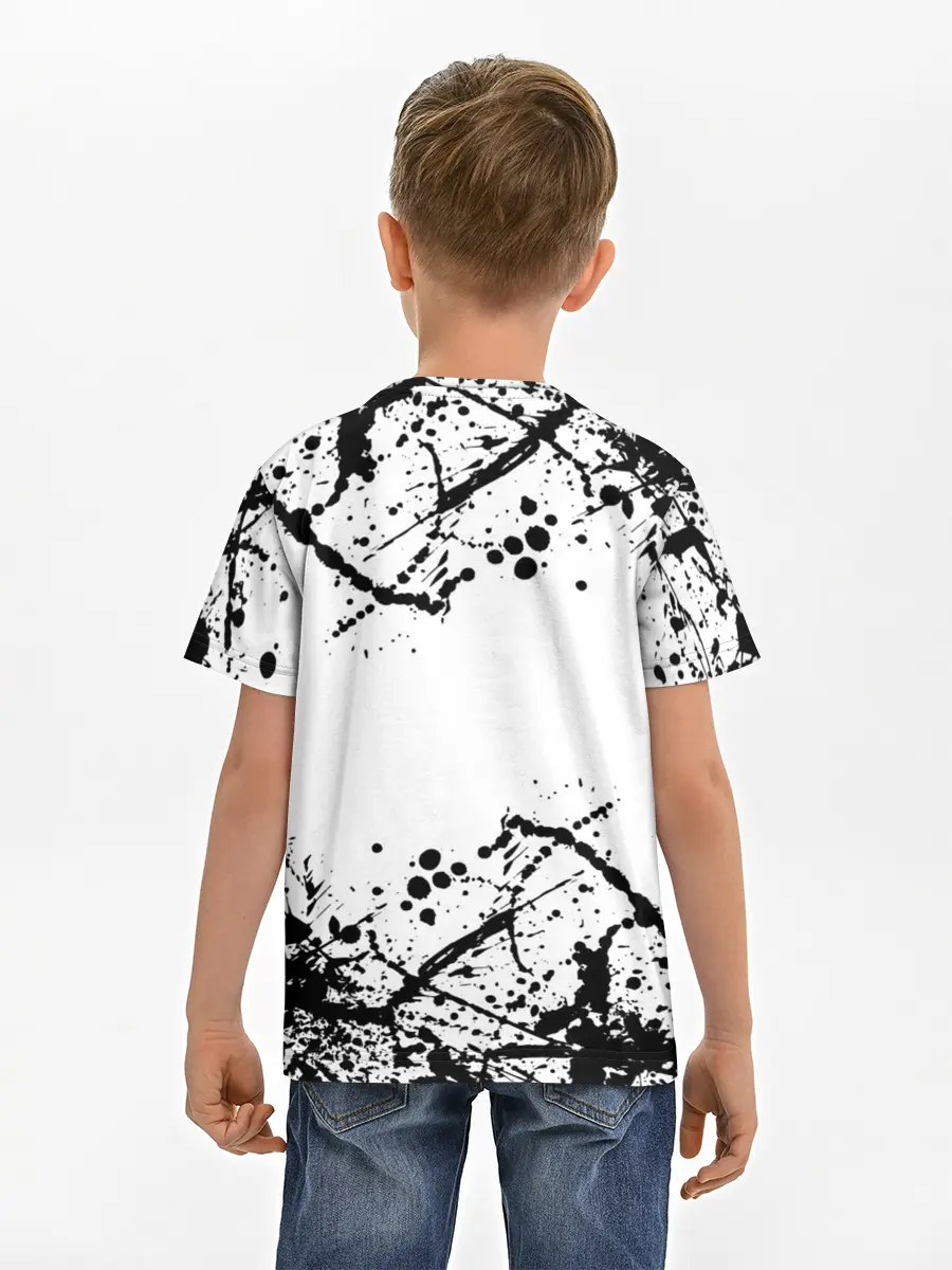 Детская базовая футболка / черный клевер,