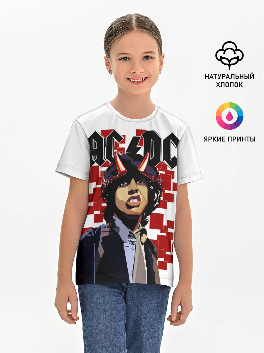 Детская базовая футболка / AC/DC Ангус Янг