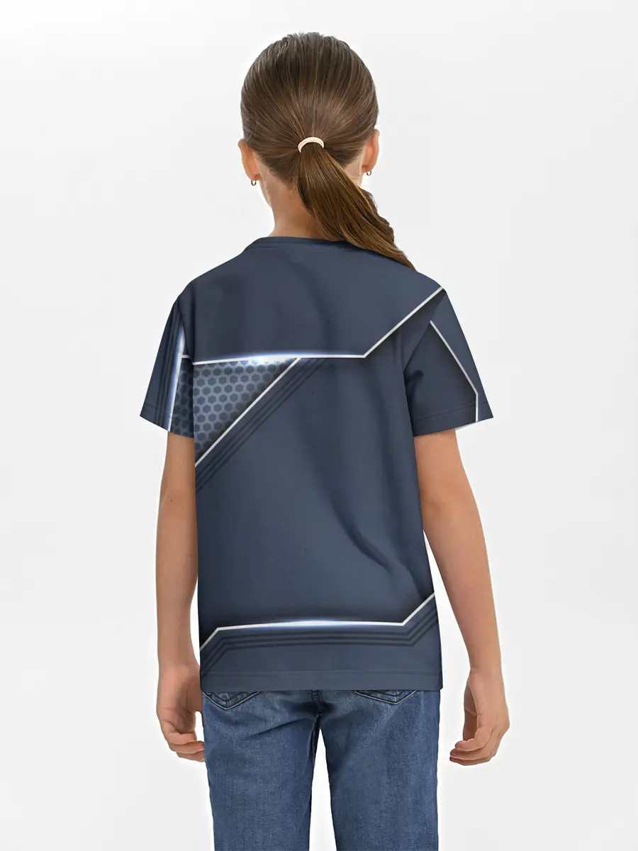 Детская базовая футболка / Металлическая 3D основа