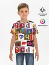 Детская базовая футболка / Английские буквы # 2