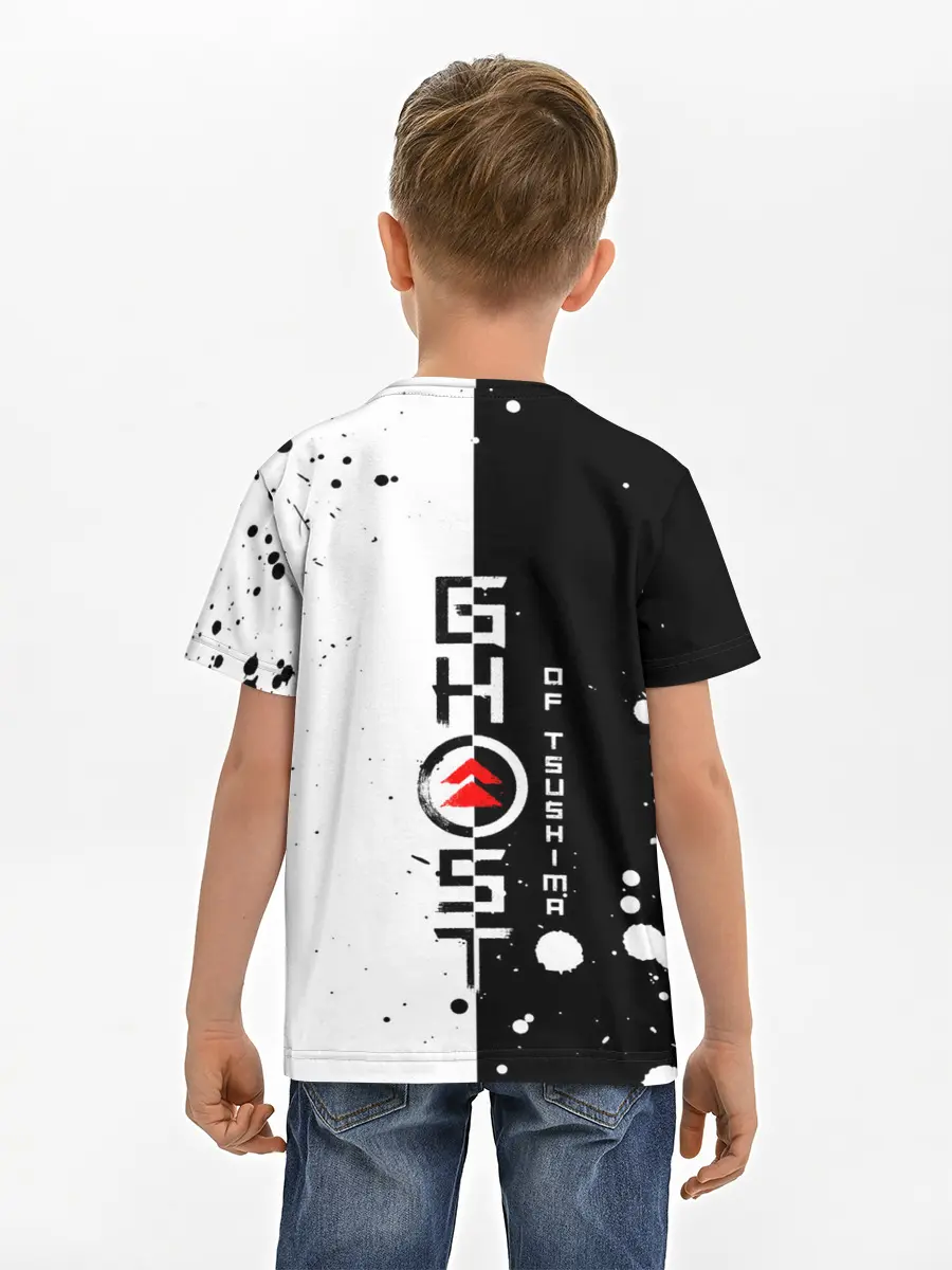 Детская базовая футболка / Самурай | ЧБ | Лого