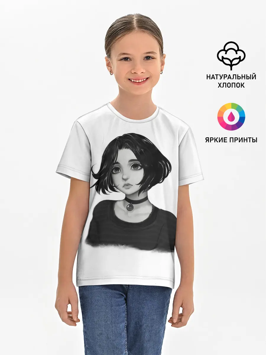 Детская базовая футболка / Девушка Думер
