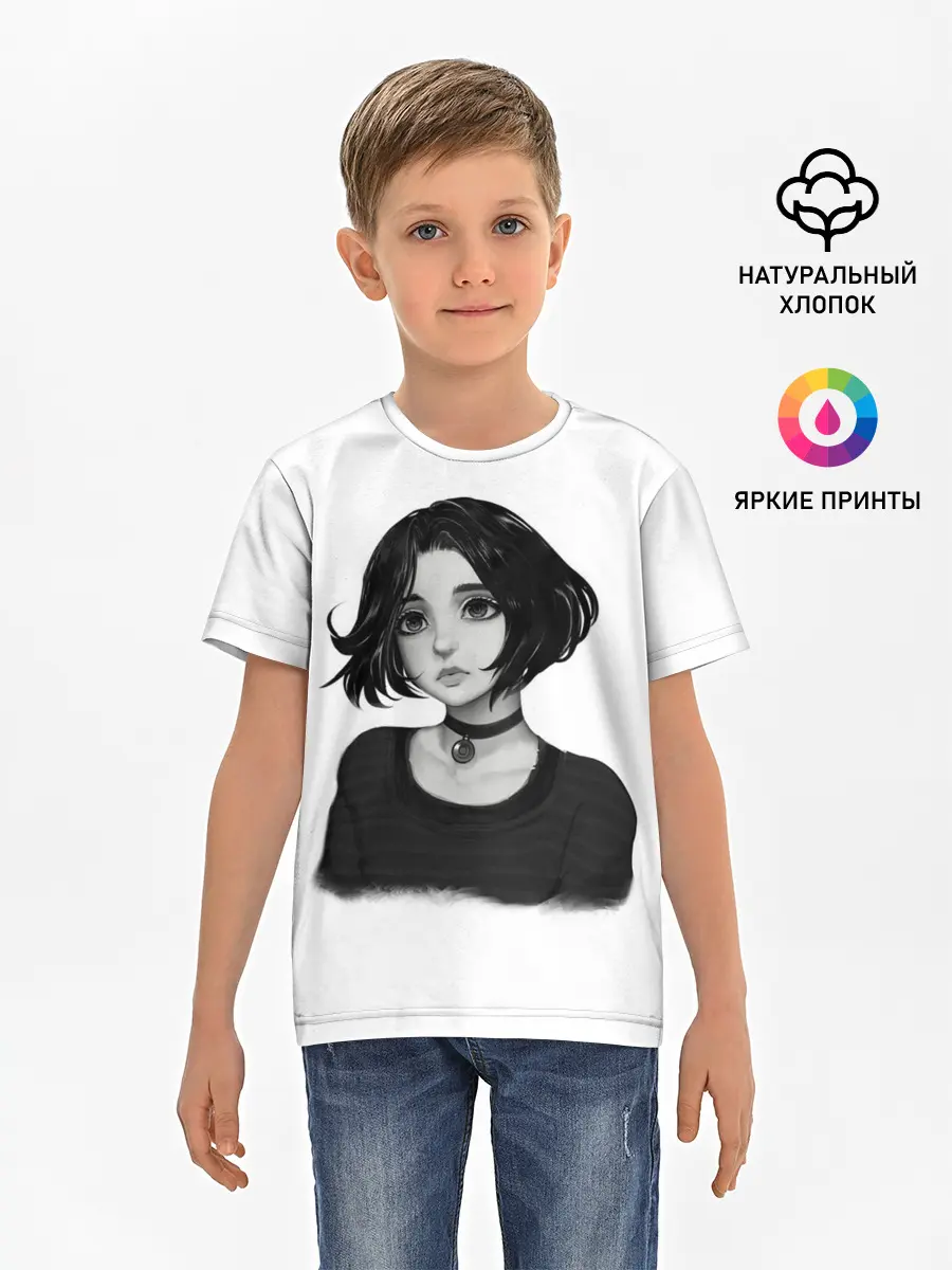 Детская базовая футболка / Девушка Думер