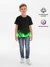 Детская базовая футболка / Зеленый огонь