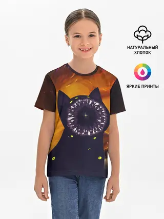Детская базовая футболка / Космический кот | Space Cat