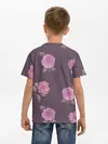 Детская базовая футболка / Камелии на вишневом фоне