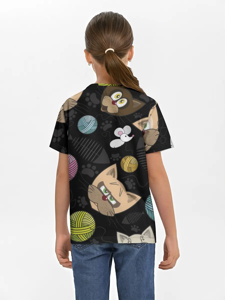 Детская базовая футболка / Злой кот.