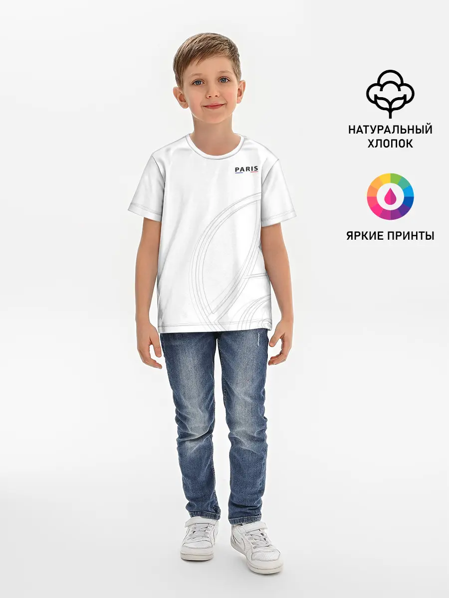 Детская базовая футболка / PSG | Core Big Logo White