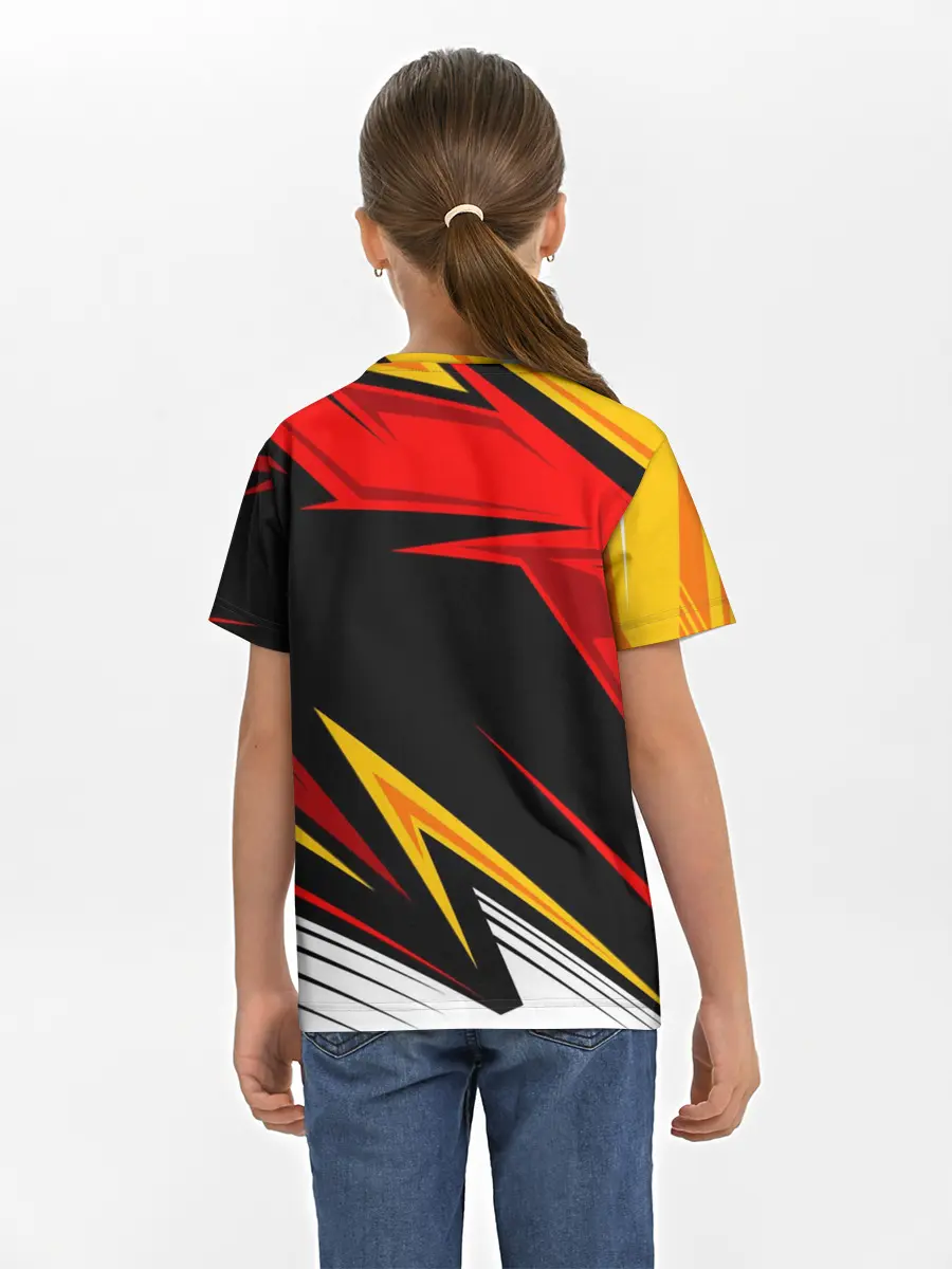 Детская базовая футболка / КРАСНО-ЖЕЛТЫЙ СПОРТ | SPORT