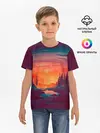 Детская базовая футболка / Minimal forest sunset
