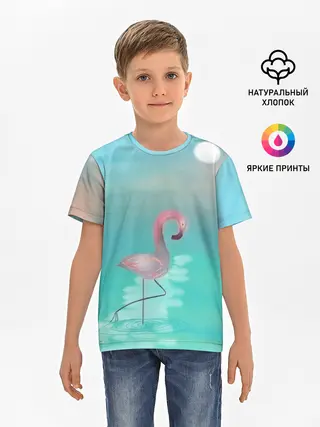 Детская базовая футболка / Фламинго