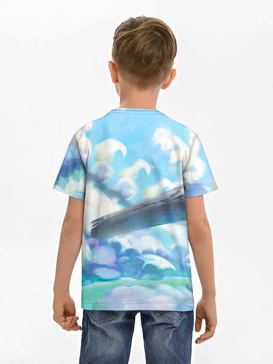 Детская базовая футболка / Снежный котенок