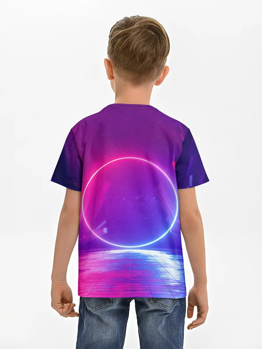 Детская базовая футболка / НЕОНОВЫЙ КРУГ