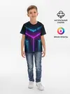 Детская базовая футболка / Неоновые грани 3D