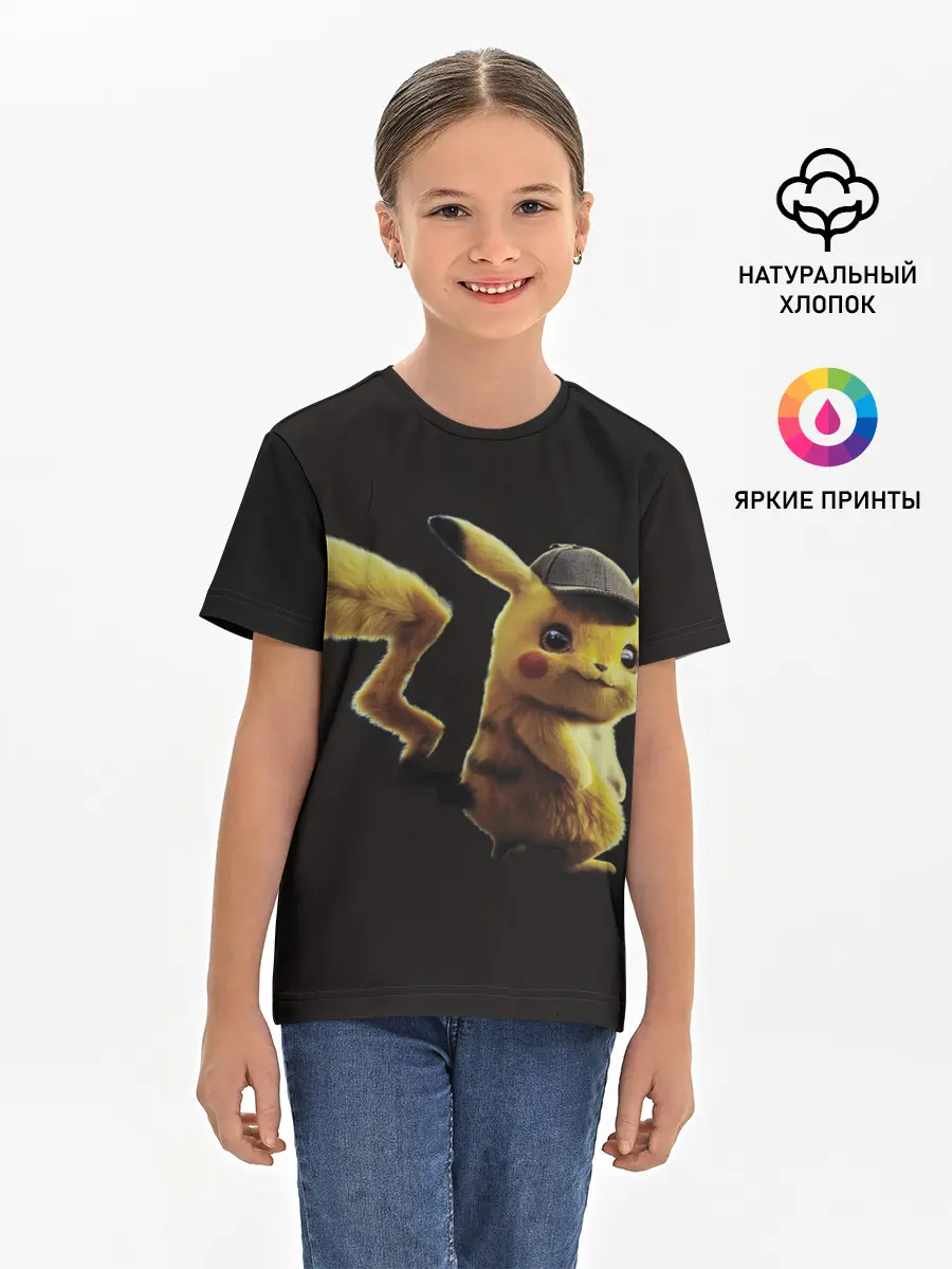 Детская базовая футболка / Детектив Пикачу