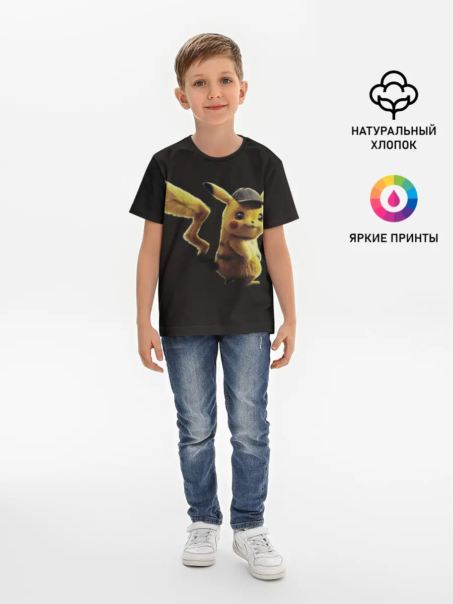 Детская базовая футболка / Детектив Пикачу