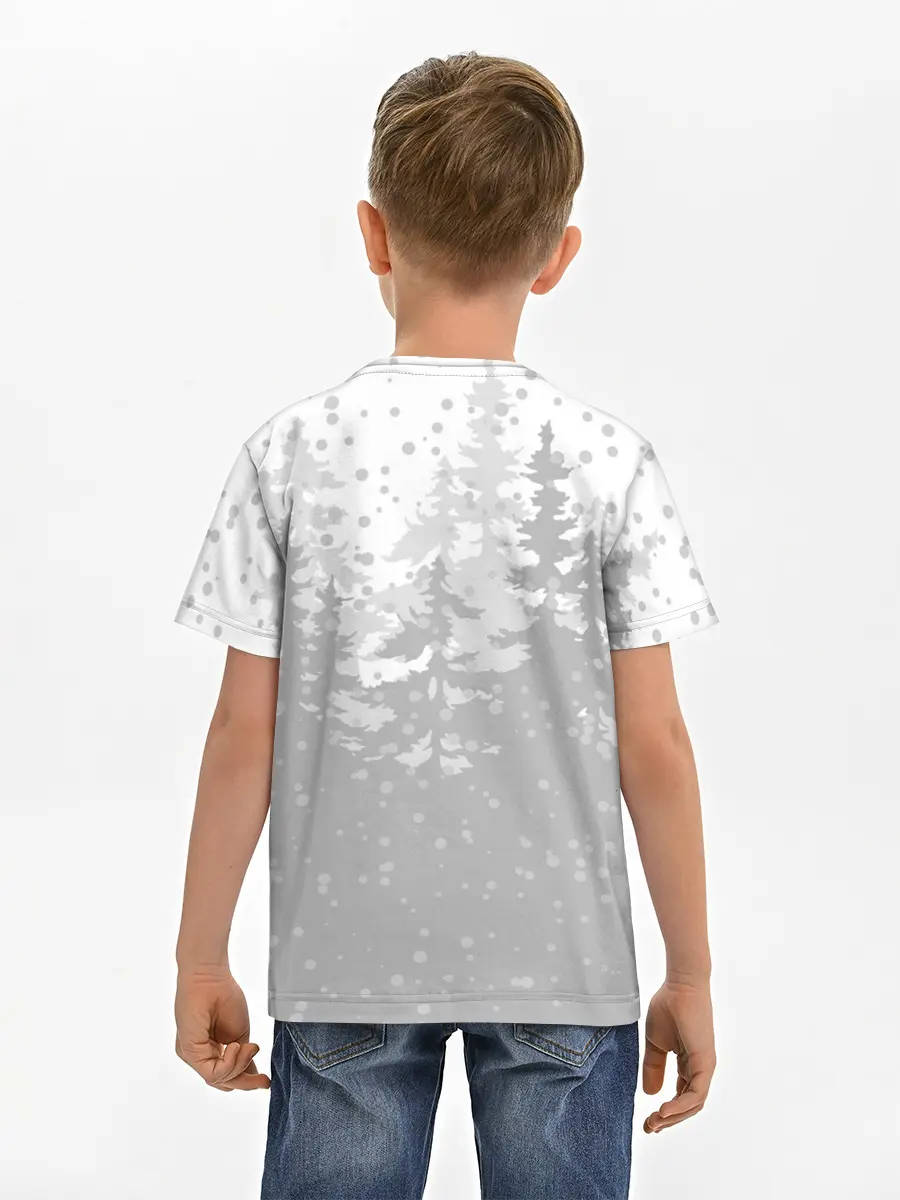 Детская базовая футболка / Тигр с чашкой кофе