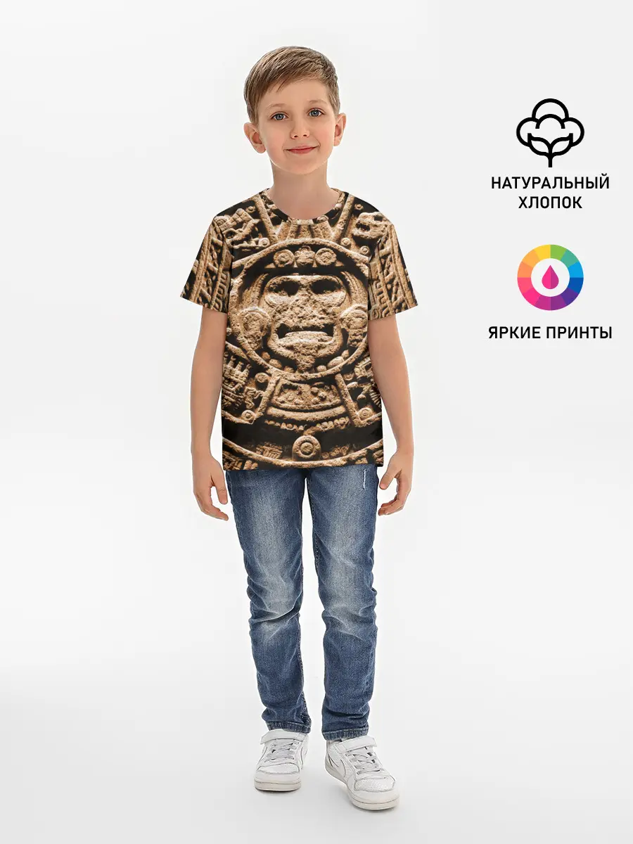 Детская базовая футболка / Ацтекский Календарь