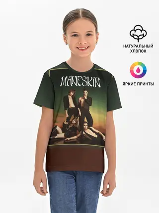 Детская базовая футболка / Maneskin в лучах заката