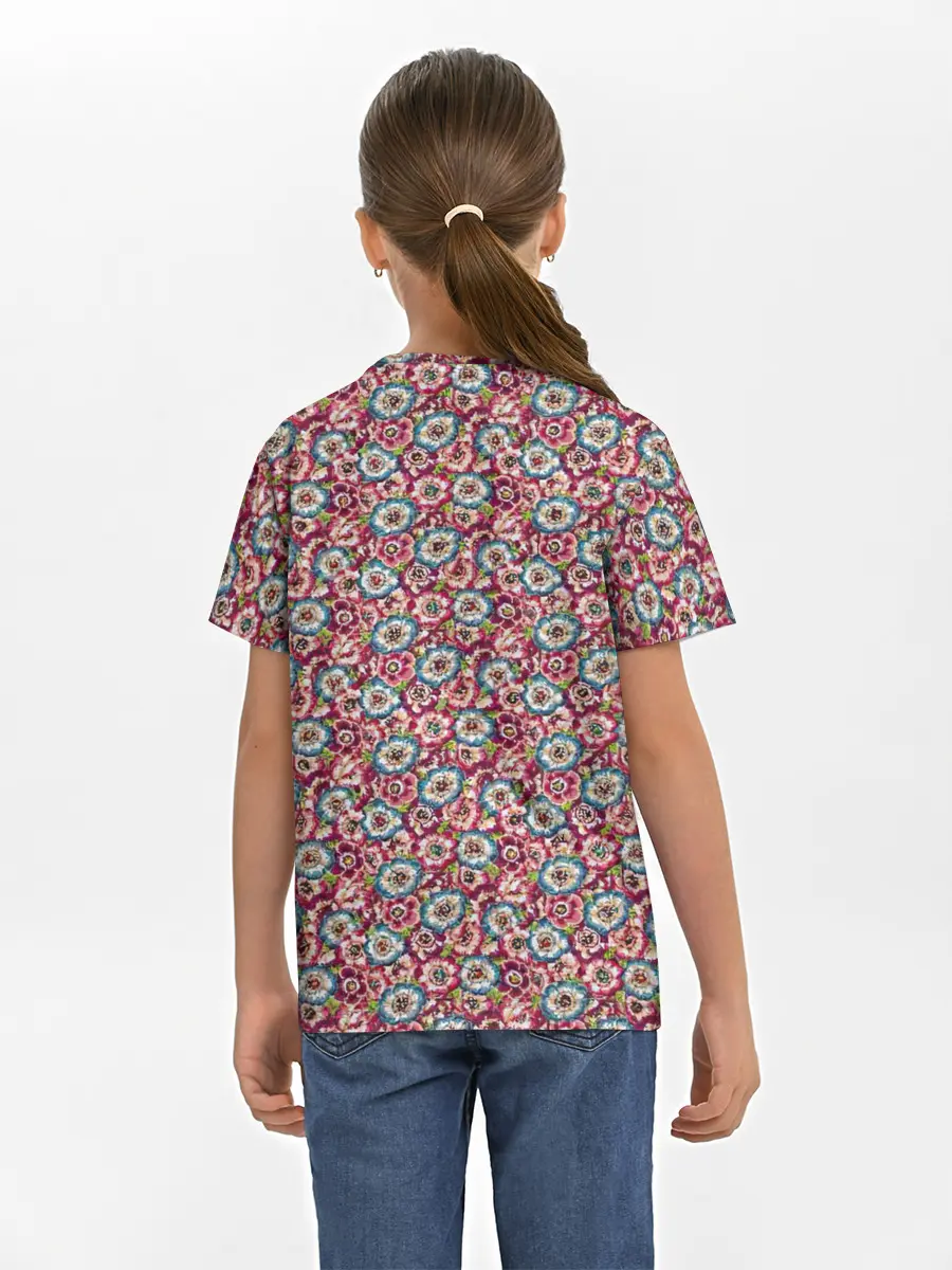 Детская базовая футболка / Васильковое поле