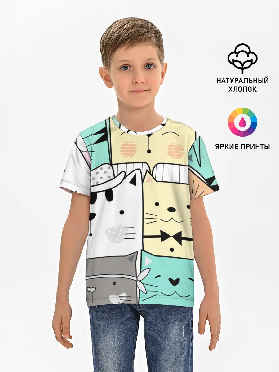 Детская базовая футболка / ДЕЛОВЫЕ КОТЕЙКИ | ЛЮБЛЮ КОТОВ