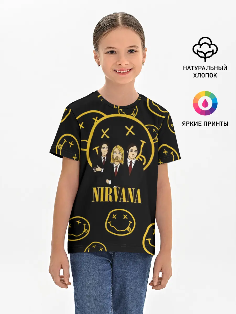 Детская базовая футболка / Арт на группу Nirvana