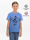 Детская базовая футболка / Скрипичный ключ и крылья ноты