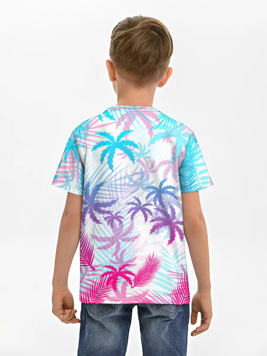Детская базовая футболка / НЕОНОВЫЕ ПАЛЬМЫ