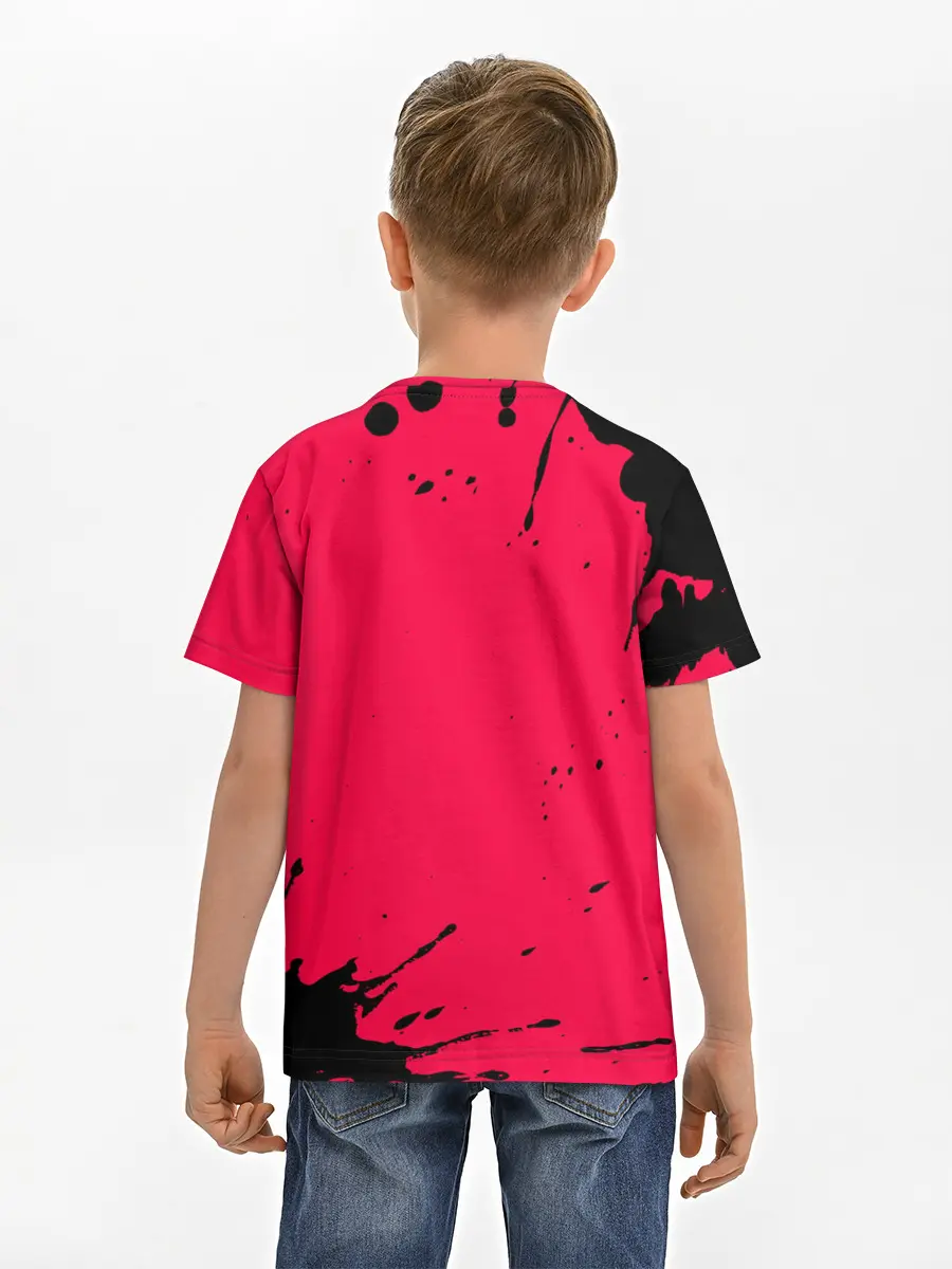 Детская базовая футболка / AMONG US - ORANGE & GREEN