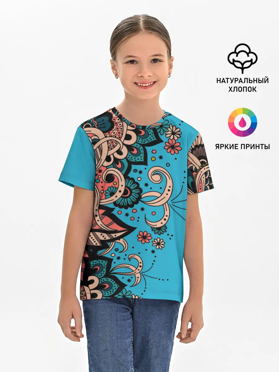 Детская базовая футболка / Цветочная фантазия