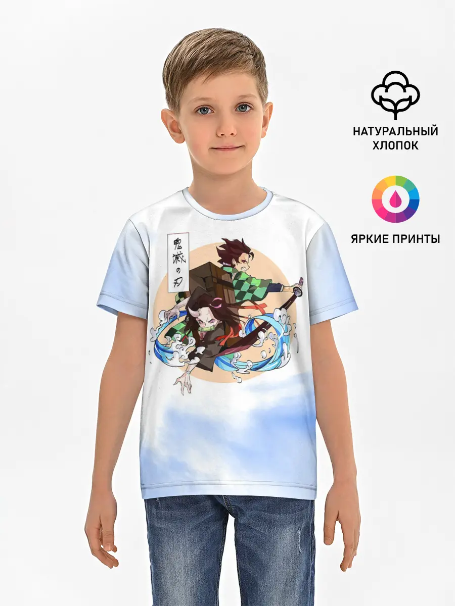 Детская базовая футболка / Танджиро и Незуко Камадо
