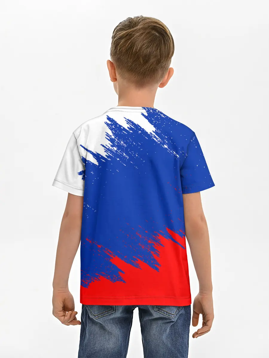 Детская базовая футболка / РОССИЯ ТРИКОЛОР