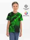 Детская базовая футболка / МОЛНИЯ GREEN NEON