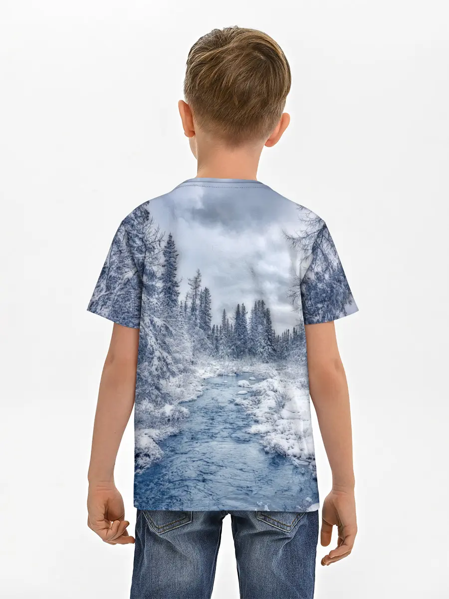 Детская базовая футболка / СНЕЖНЫЙ ПЕЙЗАЖ